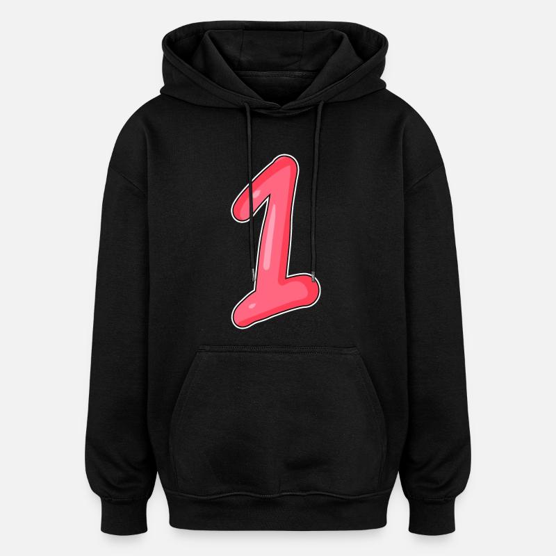 1 - Sweat à capuche oversize unisexe - noir