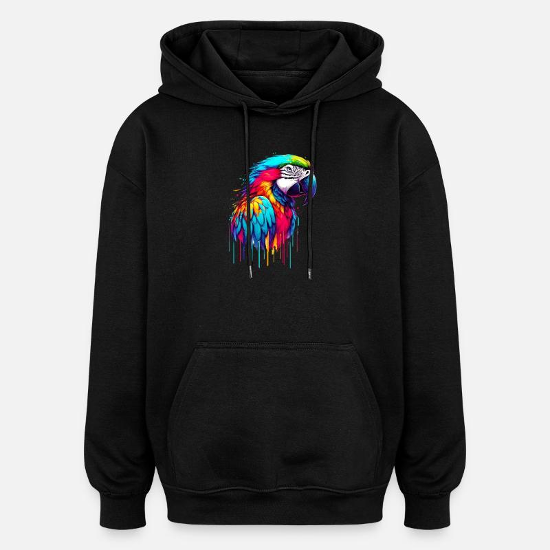 Papagei - Oversized Unisex Hoodie - Schwarz