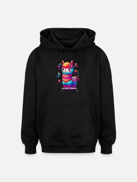 Alpaca - Oversized Unisex Hoodie - black