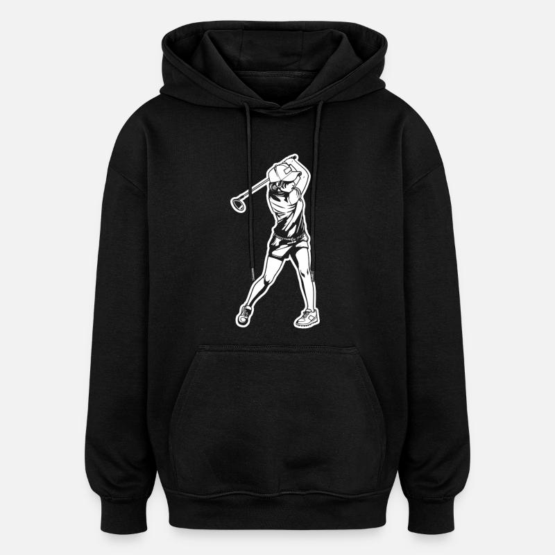 Golferin Skizze - Oversized Unisex Hoodie - Schwarz