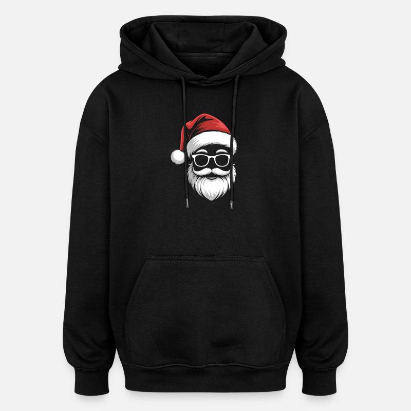 Cool Santa with sunglasses - Oversized Unisex Hoodie - black