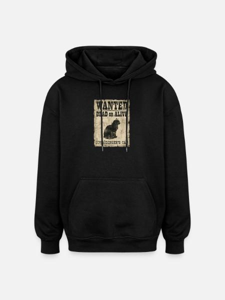 Schrödingers Katze gesucht Tot-oder-lebendig Physik-Wortspiel - Oversized Unisex Hoodie - Schwarz