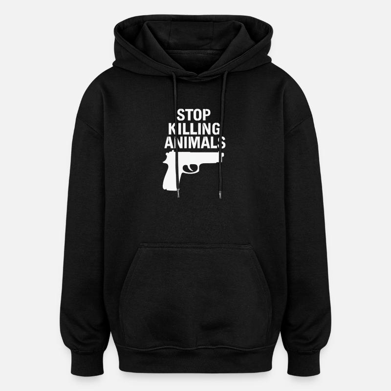 Stop Animal Murder – Statement Shirt - Oversized Unisex Hoodie - black