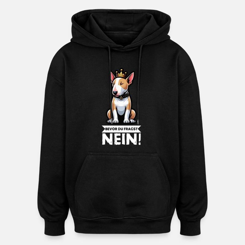 Avant de demander aux Bull Terrier Miniature Bully Bully Bullies - Sweat à capuche oversize unisexe - noir