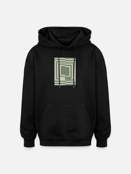 Common ground minimal geometric harmony - Oversized Unisex Hoodie - black