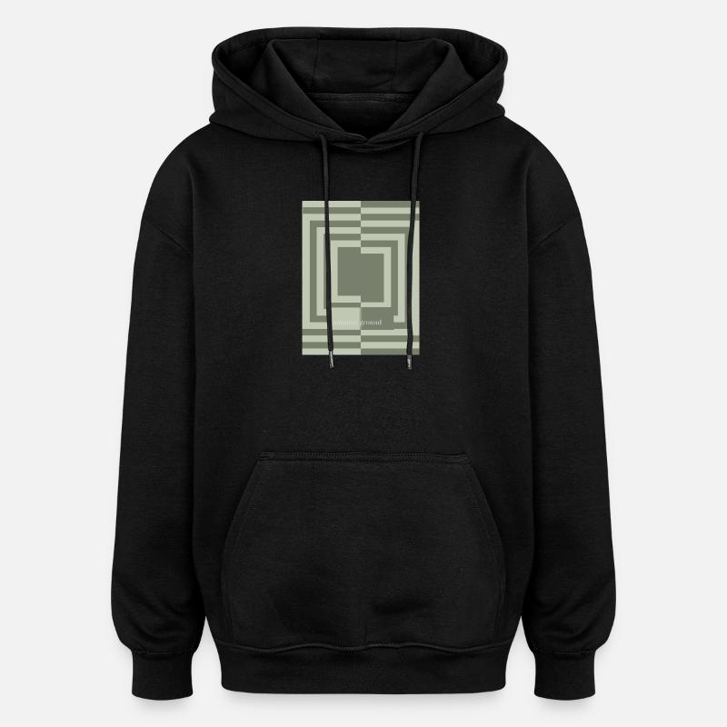 Common ground minimal geometric harmony - Oversized Unisex Hoodie - black