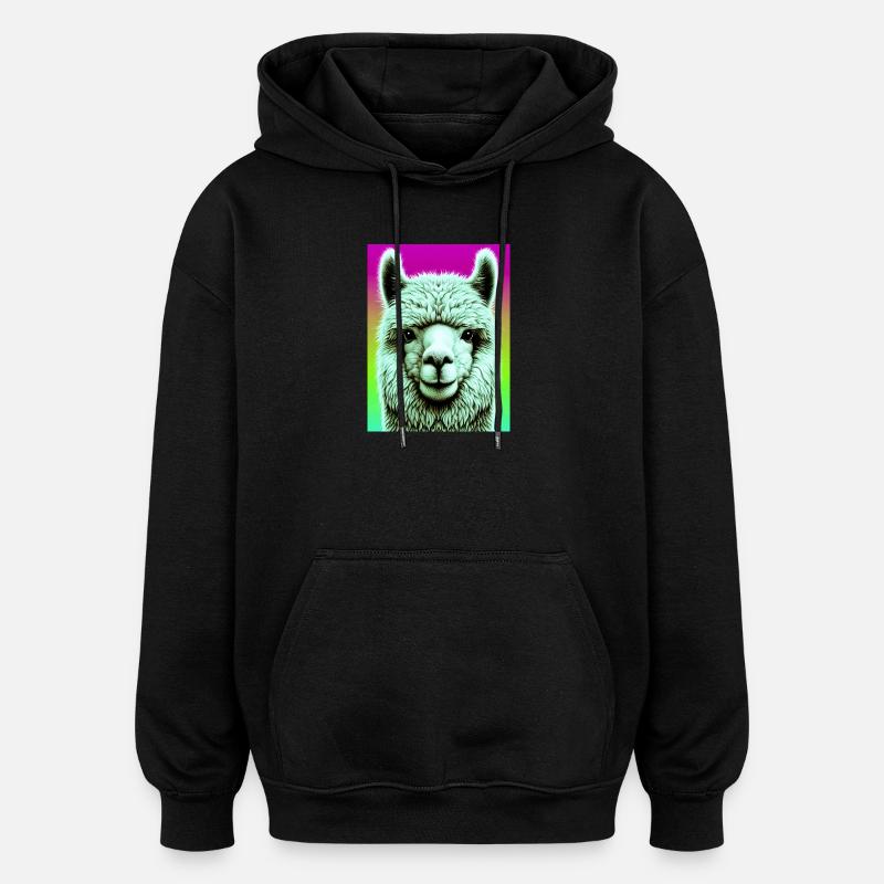 Alpaka - Oversized Unisex Hoodie - Schwarz