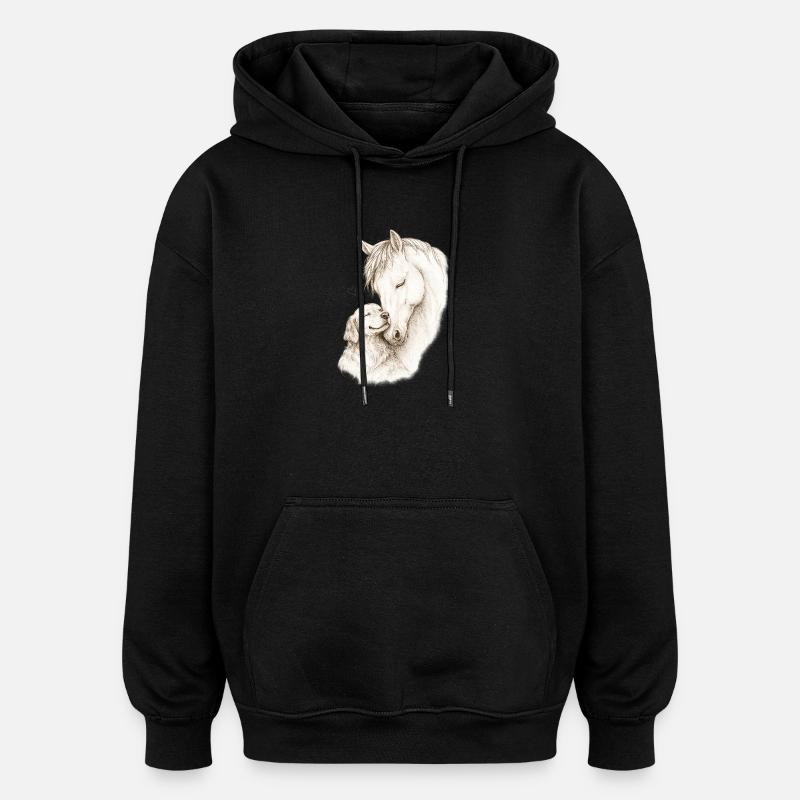 Âmes douces - Sweat à capuche oversize unisexe - noir