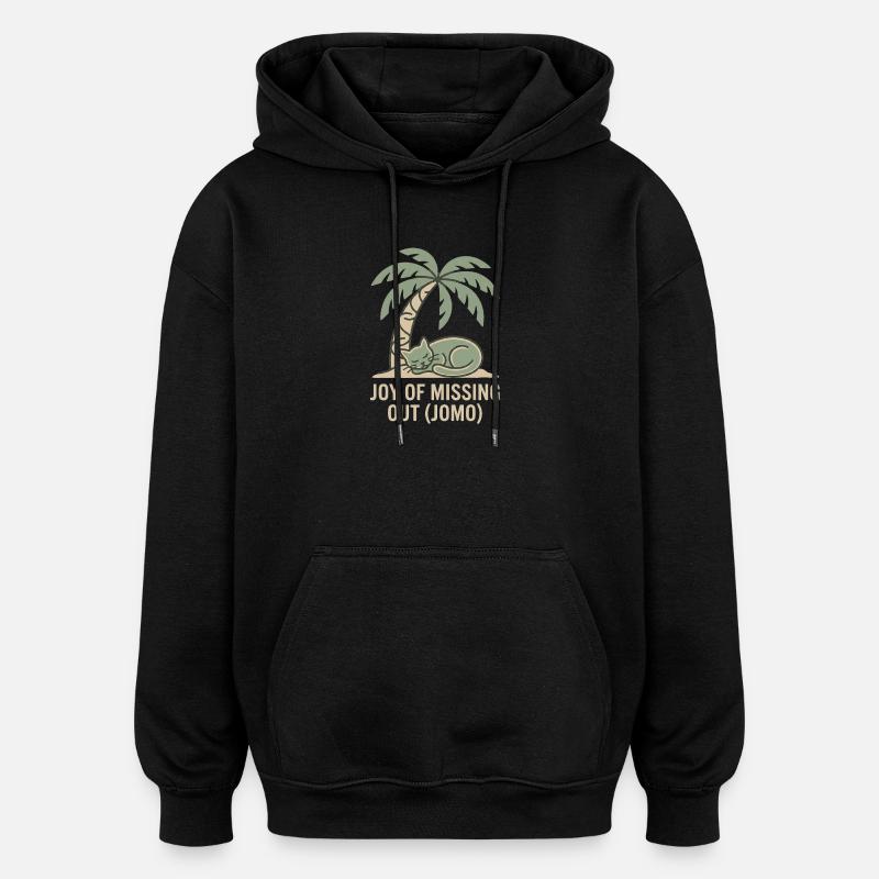 Jomo - Sweat à capuche oversize unisexe - noir