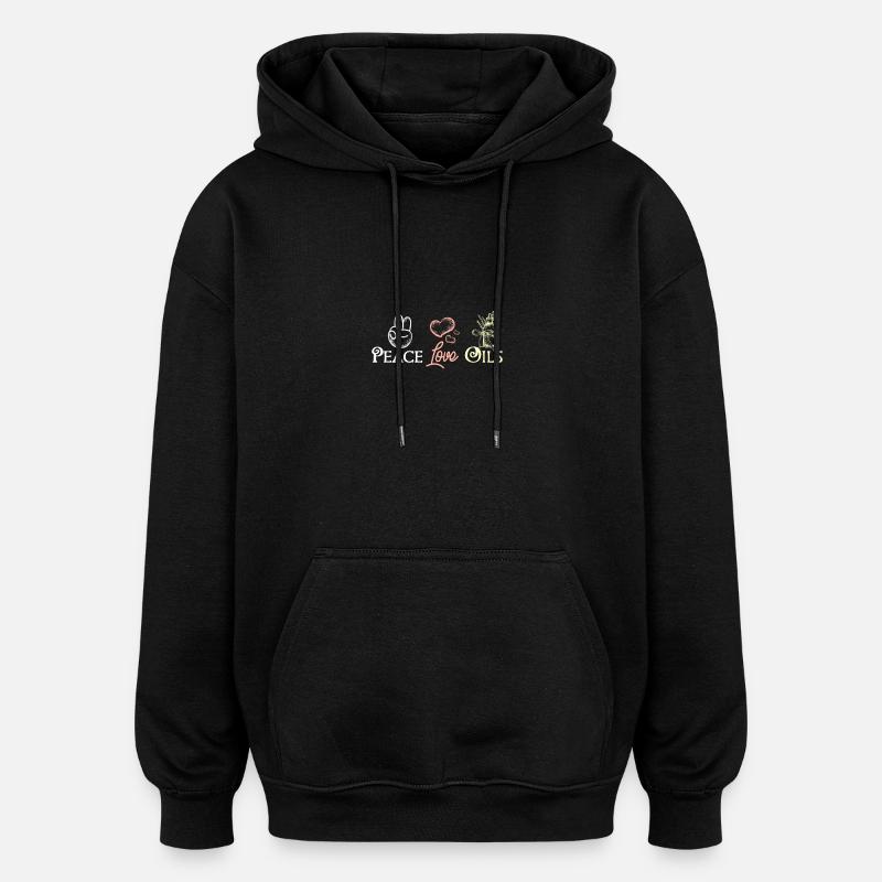 Peace love Essential oils - Oversized Unisex Hoodie - Schwarz