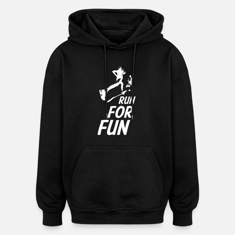 Courir pour le plaisir - Sweat à capuche oversize unisexe - noir