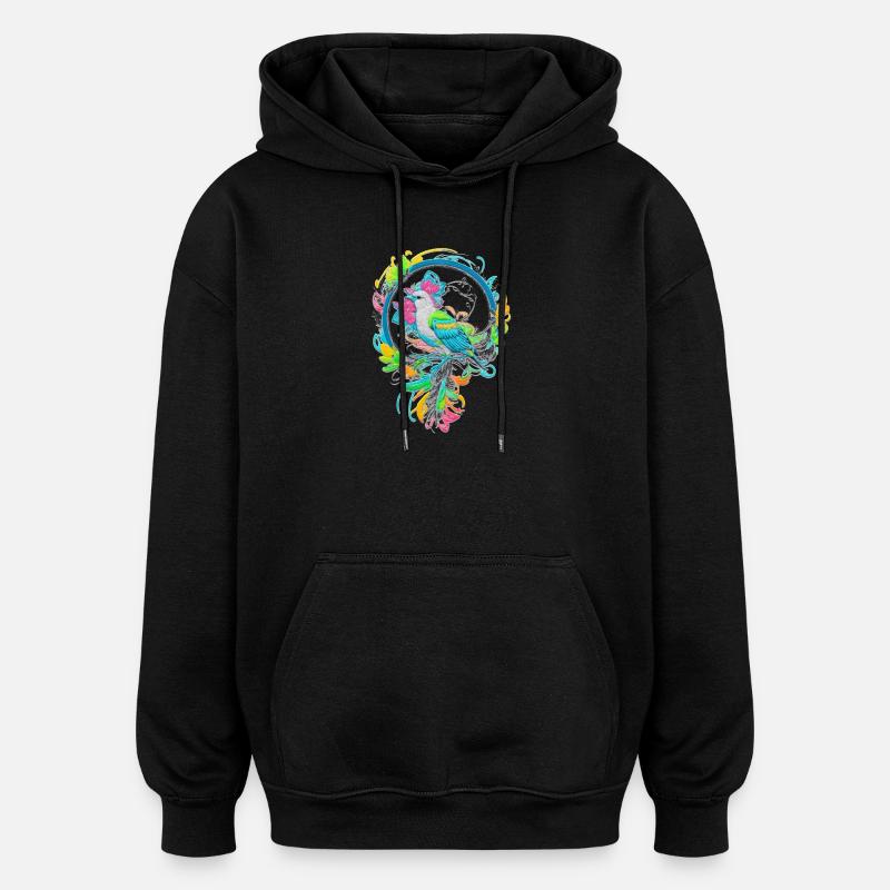 Vogel - Oversized Unisex Hoodie - Schwarz