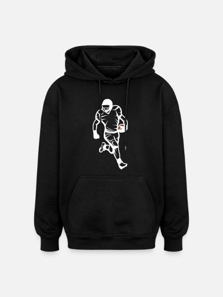 Footballer Drawing - Oversized Unisex Hoodie - black