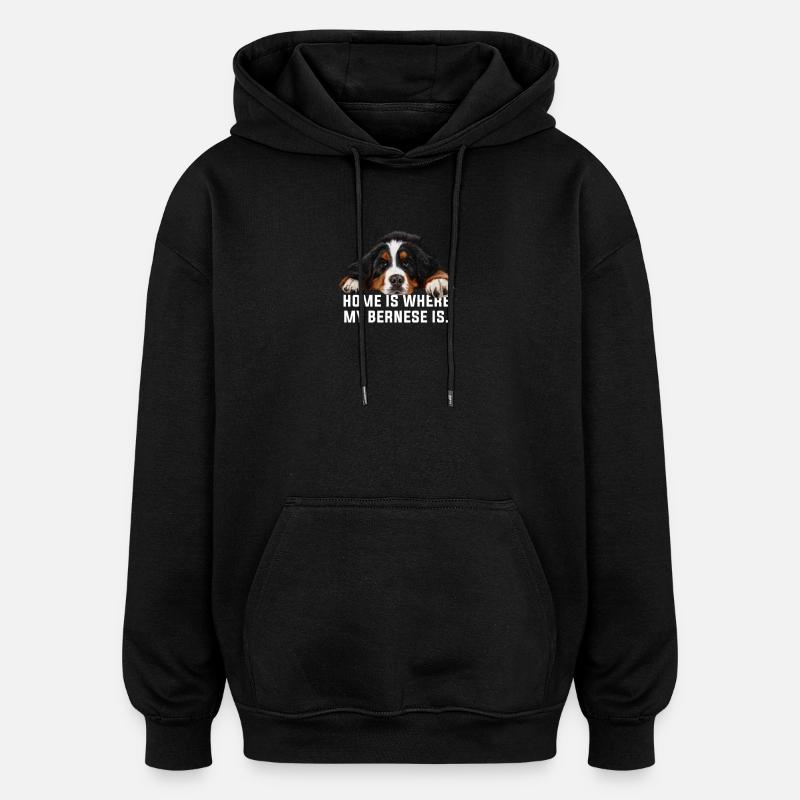 Bernese mountain dog - Oversized Unisex Hoodie - black