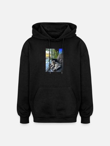 J.H - Oversized Unisex Hoodie - Schwarz