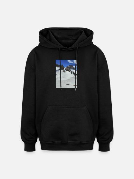 Lac Lauzon en hiver - Sweat à capuche oversize unisexe - noir