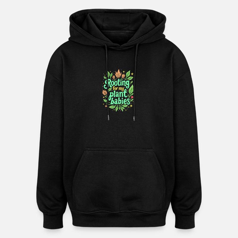 ENRACINEMENT DE MES BÉBÉS PLANTES - Sweat à capuche oversize unisexe - noir
