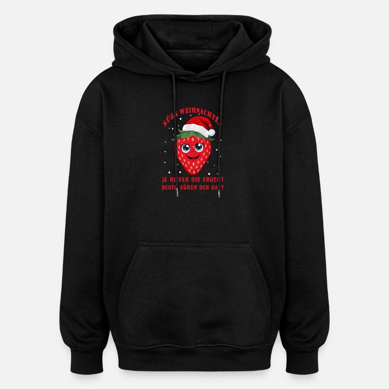 Fraise sucrée - Sweat à capuche oversize unisexe - noir