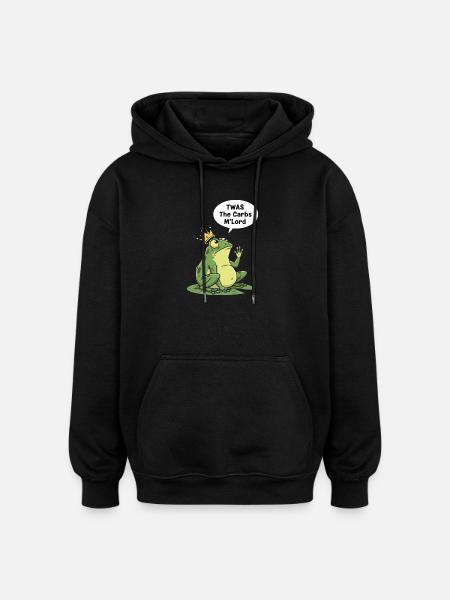 Regal Frog Carbohydrate King Design - Oversized Unisex Hoodie - black