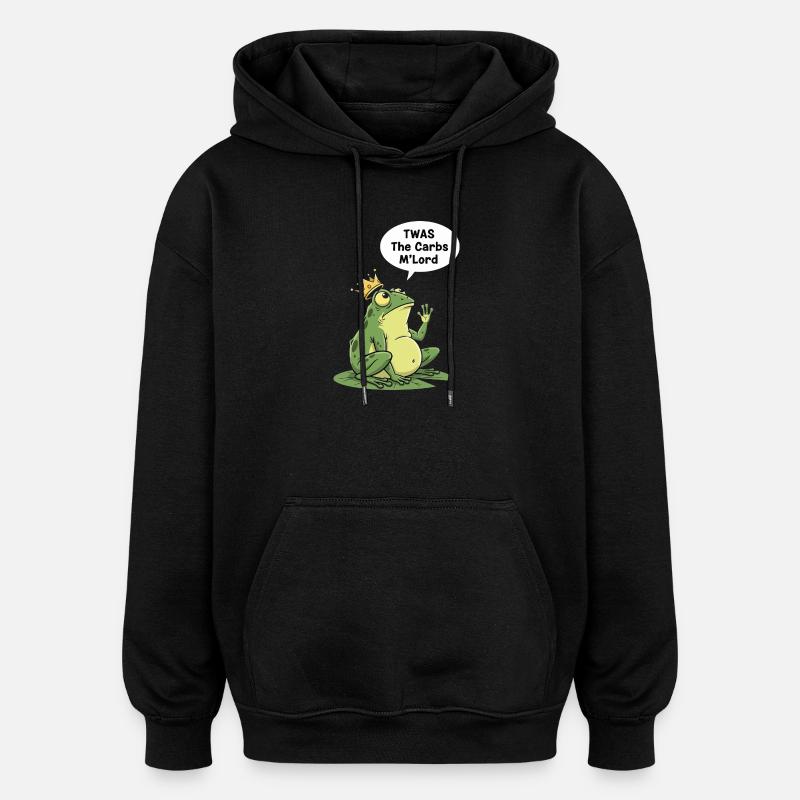 Regal Frog Carbohydrate King Design - Oversized Unisex Hoodie - black