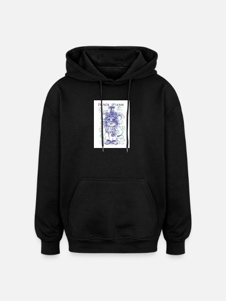 peaceplease - Oversized Unisex Hoodie - black