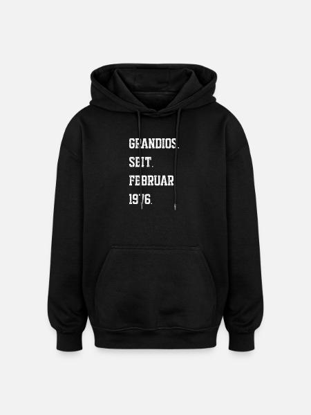 50th birthday February 1976 - Oversized Unisex Hoodie - black