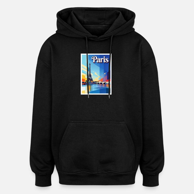 Pariser Prisma-Eiffel - Oversized Unisex Hoodie - Schwarz