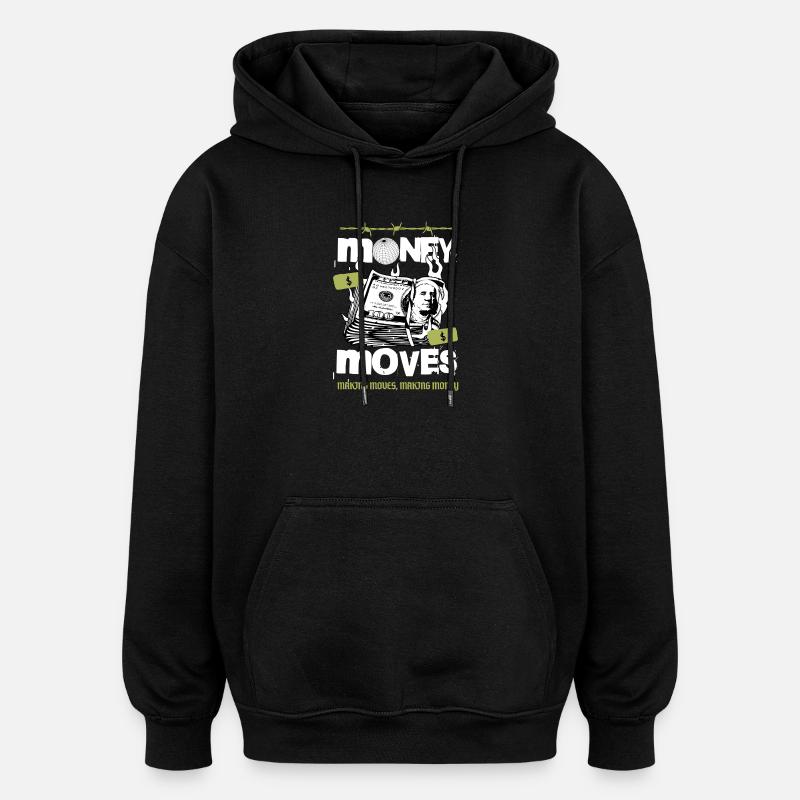 Geld in Bewegung - Oversized Unisex Hoodie - Schwarz
