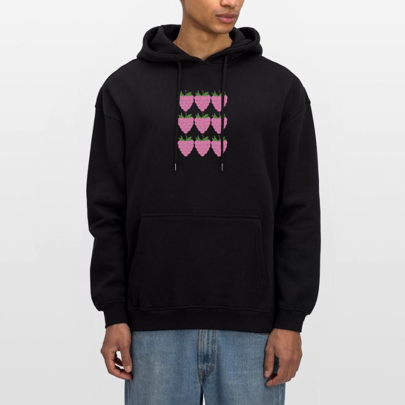 Raspberry Grid Pattern Oversized Unisex Hoodie