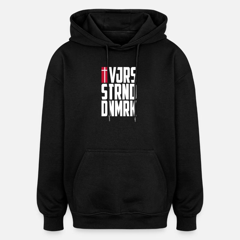 Vejers Strand, Danemark - Sweat à capuche oversize unisexe - noir