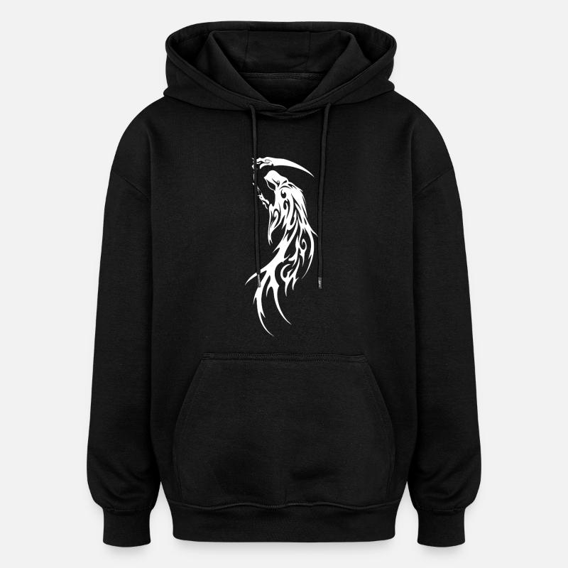 Sensengeist Tribal-Silhouette - Sweat à capuche oversize unisexe - noir