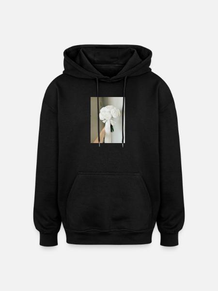 Peony Flower T-shirt - Oversized Unisex Hoodie - black