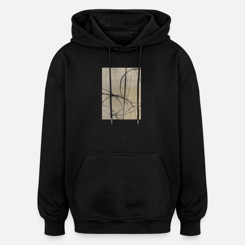 Art abstrait sur pull - Sweat à capuche oversize unisexe - noir