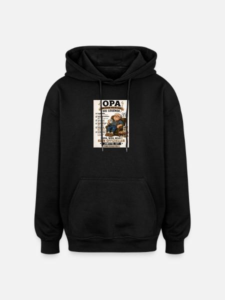 Opa Legende Der Mythos Shirt - Oversized Unisex Hoodie - Schwarz