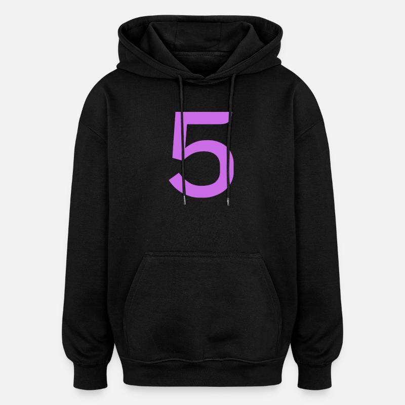 5 - Oversized Unisex Hoodie - Schwarz