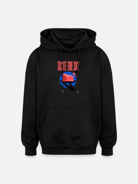 Taste the Sky – Wolkenkuchen - Oversized Unisex Hoodie - Schwarz