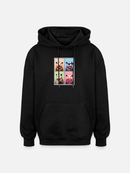 Opossums Opossum - Oversized Unisex Hoodie - black