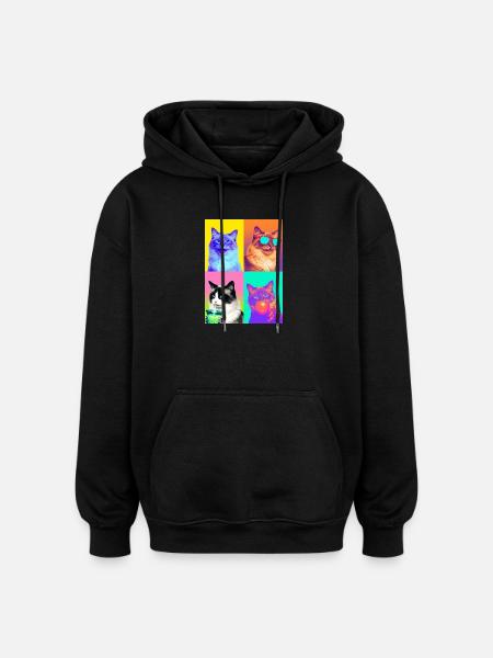 Cats Balinese Cat - Oversized Unisex Hoodie - black