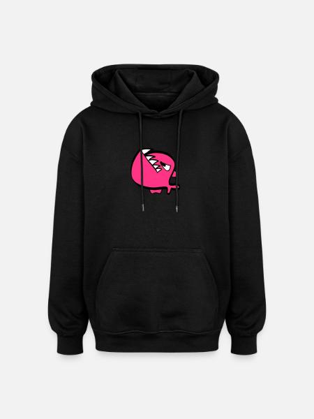 Red piranha - Oversized Unisex Hoodie - black