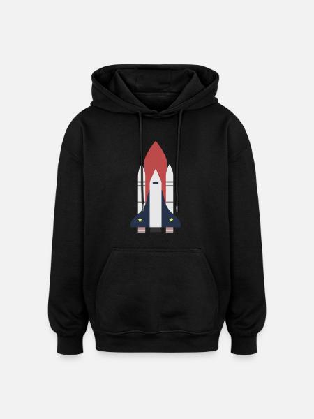 Rocket space gift idea - Oversized Unisex Hoodie - black