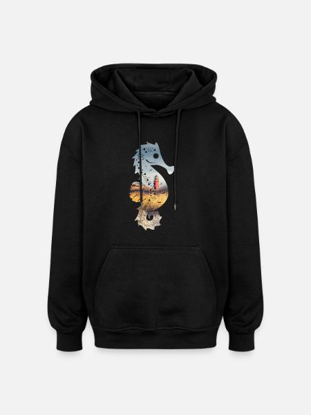 SeePferdchen (LightHouse-Edition) - Oversized Unisex Hoodie - Schwarz