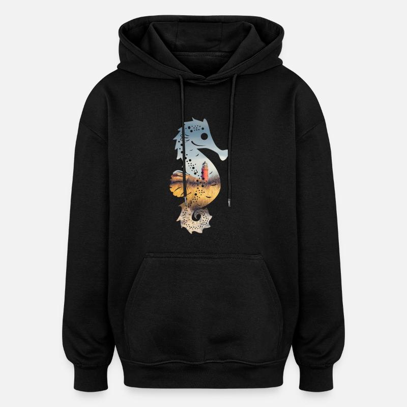 SeePferdchen (LightHouse-Edition) - Oversized Unisex Hoodie - Schwarz