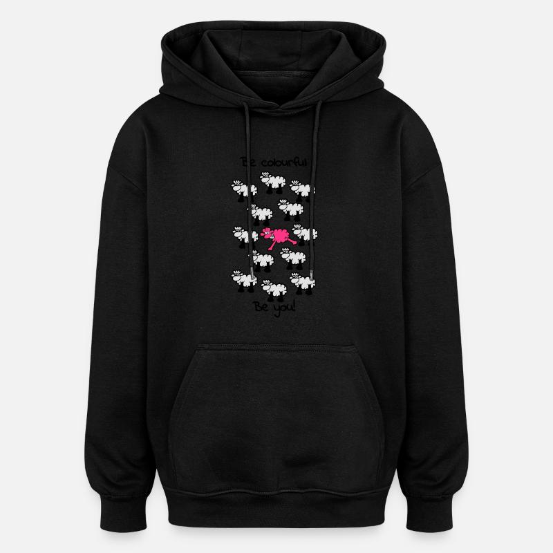 be different - be colourful - Oversized Unisex Hoodie - Schwarz