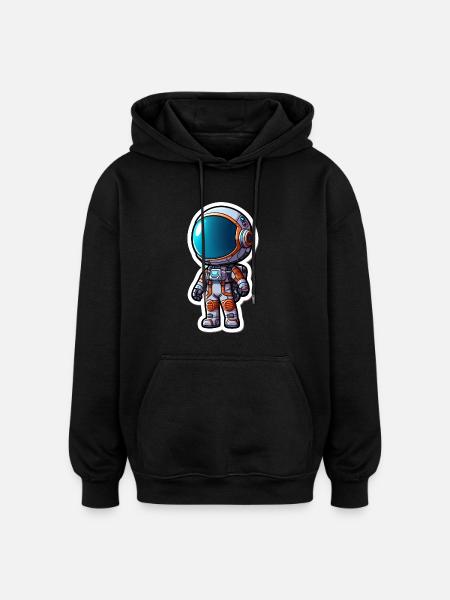 FUTUR ASTRONAUTE CHAUD - Sweat à capuche oversize unisexe - noir