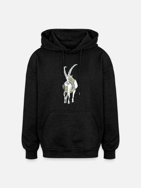Polygon Capricorn - Sweat à capuche oversize unisexe - noir