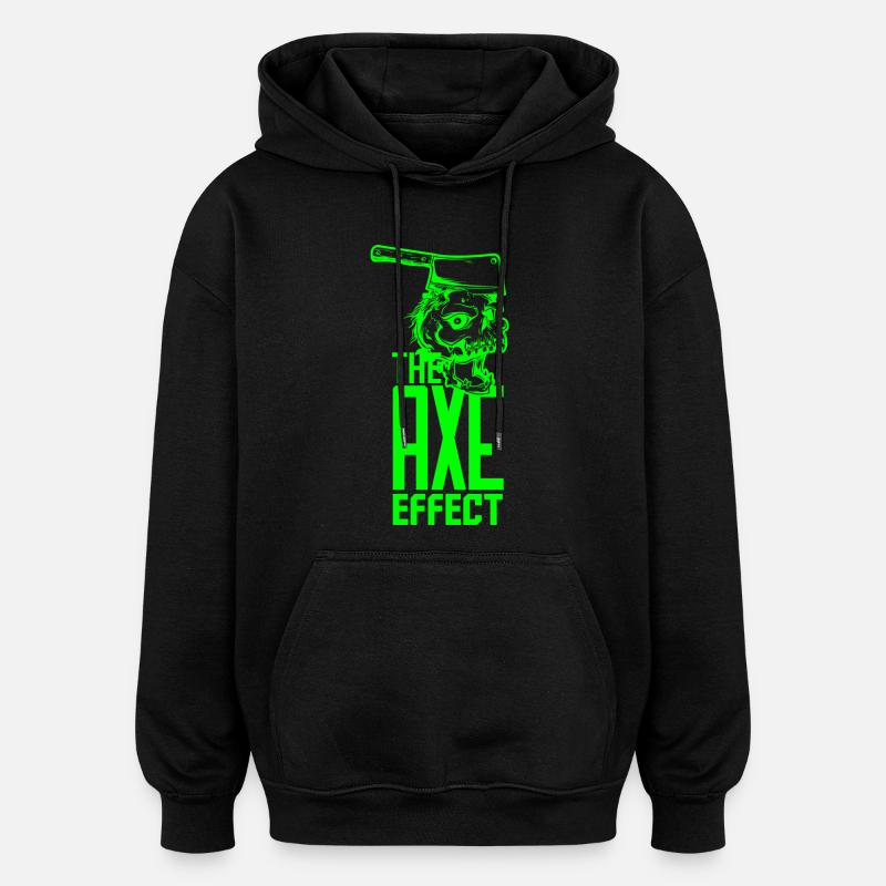 Crâne avec hache - Sweat à capuche oversize unisexe - noir