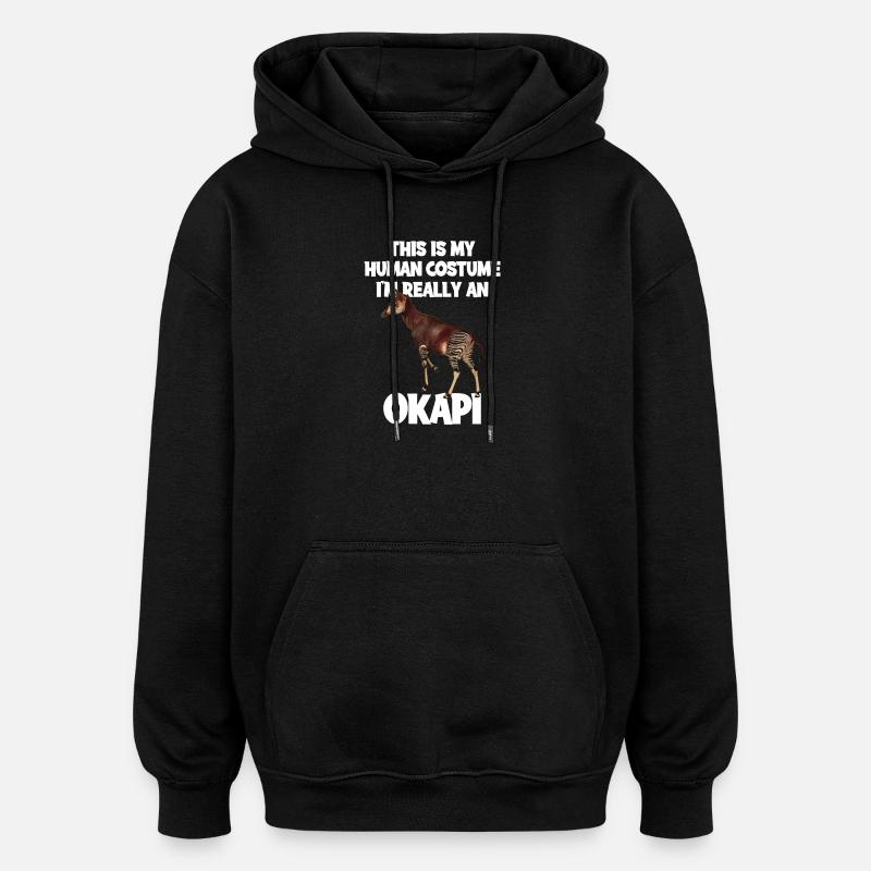 Okapi Zoo Expedition - Oversized Unisex Hoodie - black