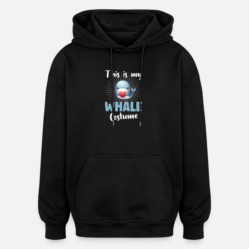 Wal Blauwal - Oversized Unisex Hoodie - Schwarz
