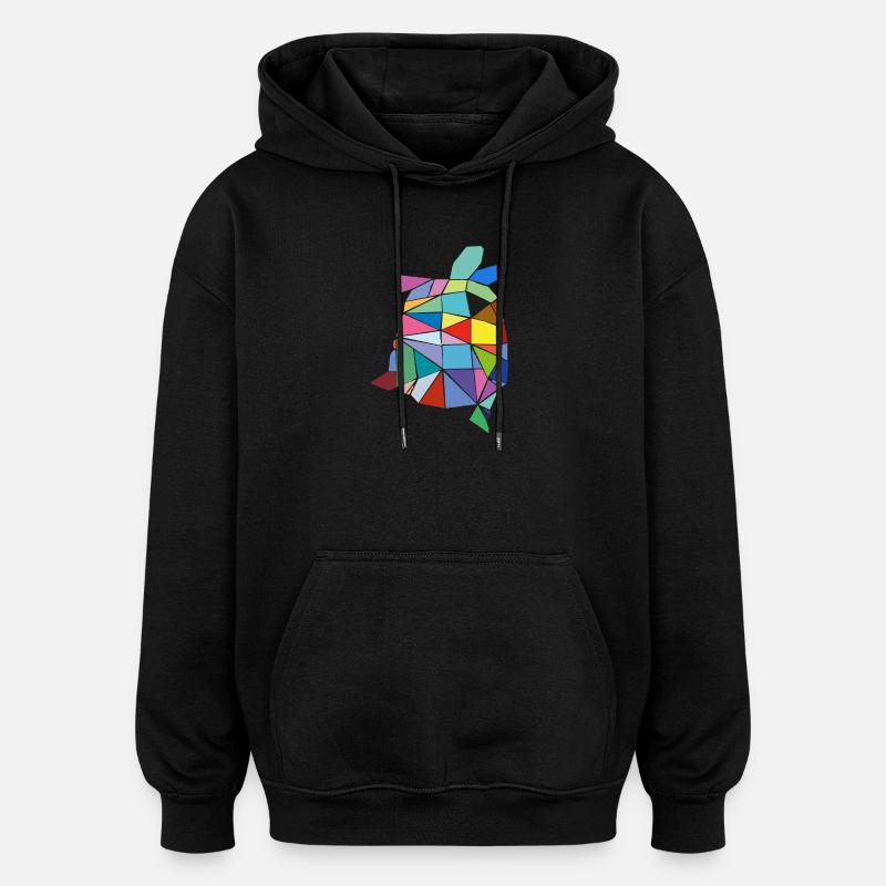 Schildkröte bunt - Oversized Unisex Hoodie - Schwarz