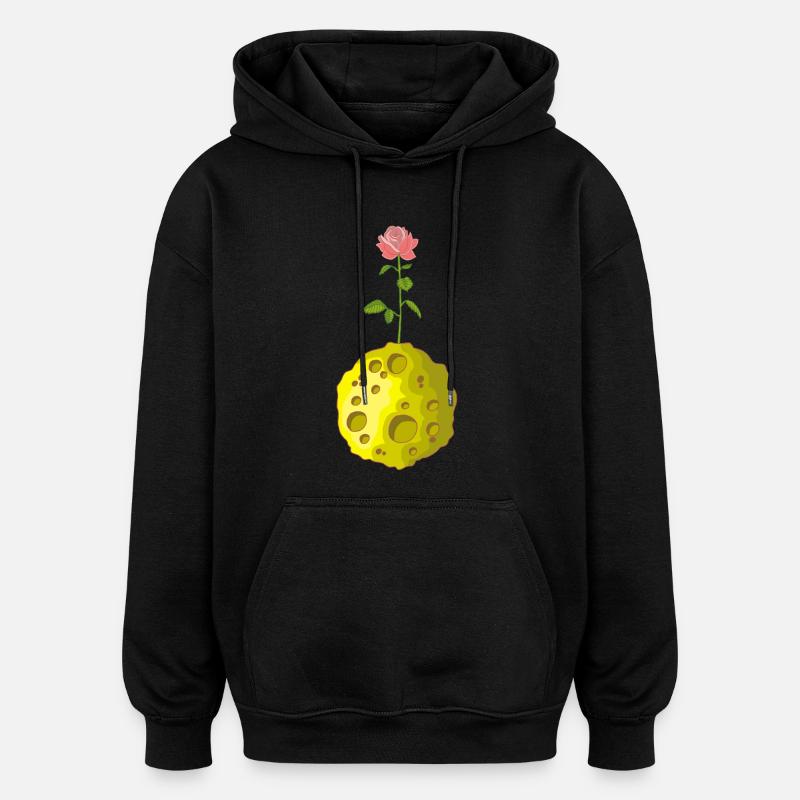 Planète fleurie - Sweat à capuche oversize unisexe - noir